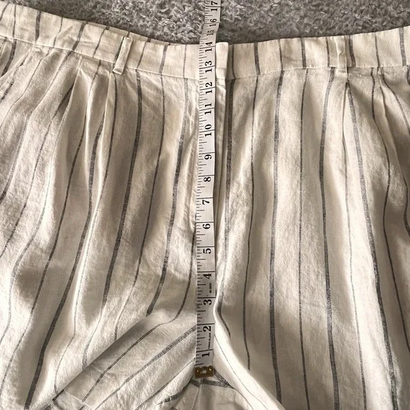Old Navy Sz 2X Linen Striped Shorts Women Taylor Adjustable Coastal Beach Lounge - Picture 4 of 11